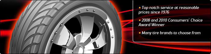 Trail Tire has offered top notch service at reasonable prices since 1976. We are the 2008 and 2009 Consumers' Choice Award Winner! We have many tire brands to choose from.