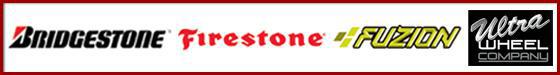 We carry Bridgestone, Firestone, Fuzion, and Ultra Wheel products.