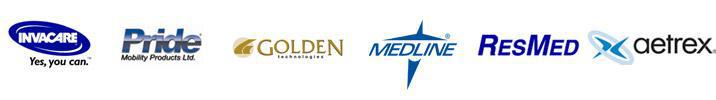 We carry Invacare, Pride, Golden, Medline, Resmed, and Aetrex products.