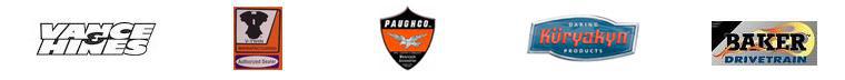 We carry products from Vance and Hines, V-Twin Manufacturing, Paughco, Küryakyn, and Baker Drivetrain.