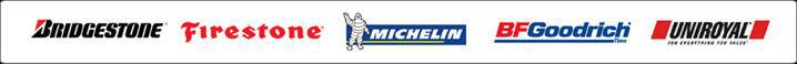 We carry products from Bridgestone, Firestone, Michelin, BFGoodrich, and Uniroyal.
