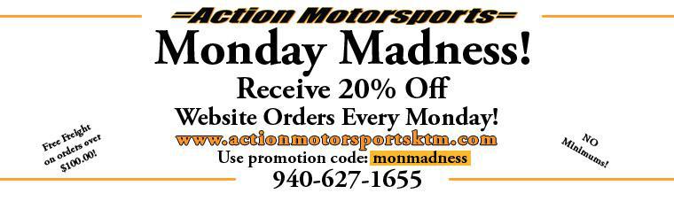 Get 20% off Web site orders every Monday!