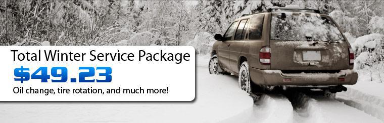 Click here to get the Total Winter Service Package for $49.23. This includes an oil change, tire rotation, and much more!
