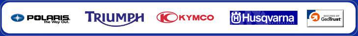 We carry Polaris, Triumph, Kymco, and Husqvarna products.