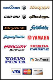We carry Sea-Doo, Sanpan, Can-Am, Hurricane, Bryant, Sweetwater, Aqua Patio, Yamaha, Mercury MerCrusier, Honda Marine, and Volvo Penta products. We accept Visa, MasterCard, and Discover.