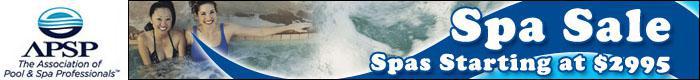 APSP - The Assocation of Pool & Spa PRofessionals. Spa Sale: Spas starting at $2995.
