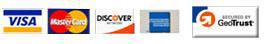 We accept Visa, MasterCard, Discover, and American Express.
