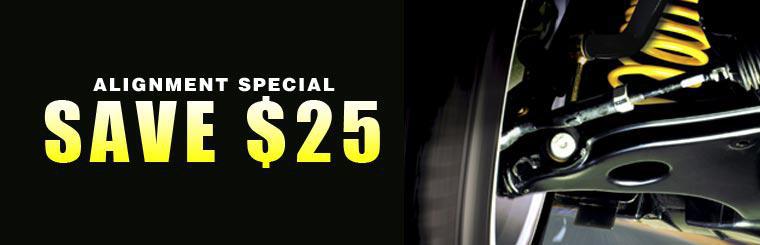 Take $25 off an alignment. Click here for coupon.