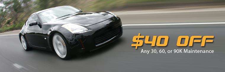 Save $40 on any 30, 60, or 90K maintenance. Get the coupon here.