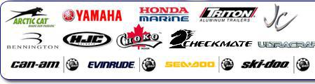 We carry Arctic Cat, Yamaha, Honda Marine, Triton, JC Pontoons, Bennington, HJC, Choko, Checkmate, Ultracraft, Can-Am, Evinrude, Sea-Doo, and Ski-Doo products. 