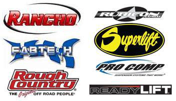 We carry rancho, fabtec, rough country, rubico, superlift and more
