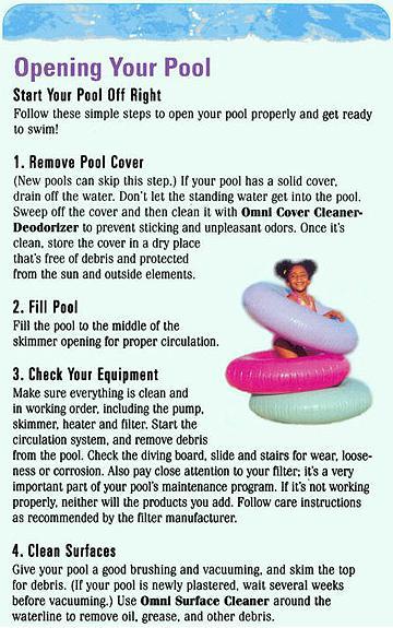 Opening Your Pool Article