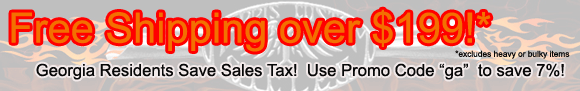 Free Shipping on orders over $199!  GA residents don't pay sales tax on online sales!