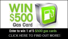 Enter to win 1 of 5 $500 gas cards. Click here to find out more!