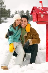 Man and Girl in snow