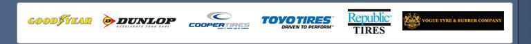 We carry Goodyear, Dunlop, Republic, Cooper, Toyo, and Vogue products.