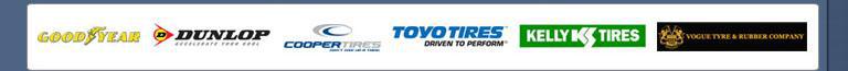 We carry Goodyear, Dunlop, Cooper, Toyo, Kelly, and Vogue products.