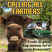 Calling all farmers: trade in your hay money for a new Kawasaki!
