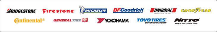 We carry products from Bridgestone, Firestone, Michelin, BFGoodrich, Uniroyal, Goodyear, Continental, General Tire, Yokohama, Toyo Tires, and Nitto.