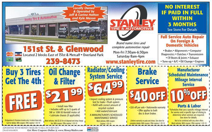 Stanley Tire and Automotive. Click to view coupon specials.
