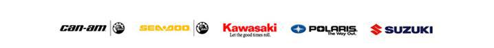 We carry products from Can-Am, Sea-Doo, Kawasaki, Polaris, and Suzuki