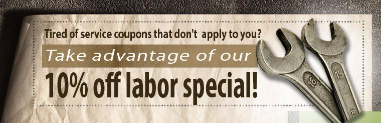 Click here for 10% off your labor bill!