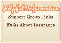 Helpful Information: Support group links, FAQs about insurance, and equipment instruction.