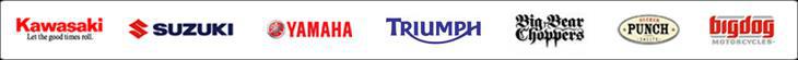 We offer excellent products by Kawasaki, Polaris, Suzuki, Yamaha, Big Dog, Triumph, Big Bear Choppers, and SuckerPunch Sally.