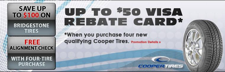 $25 Off a set of four tires.
