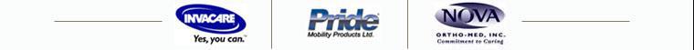 We offer great products by Invacare, Pride, and Nova.