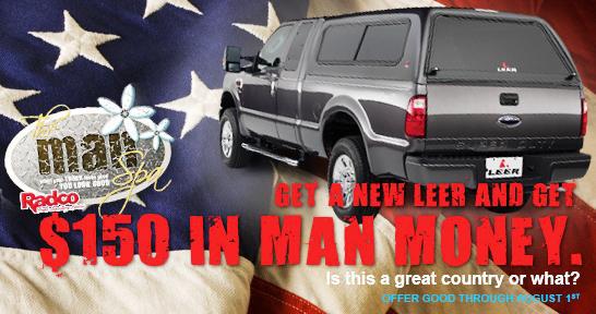 Radco promotion code for July 2009 - Get A New Leer And Get $150 IN MAN MONEY!
