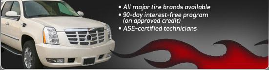(989) 235-4214. All major tire brands available. 90-day interest-free program (on approved credit). ASE-certified technicians.