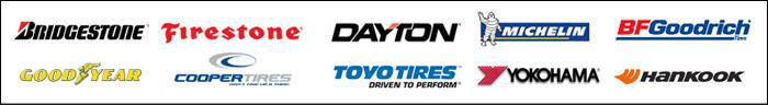 We carry products from Bridgestone, Firestone, Dayton, Michelin, BFGoodrich, Goodyear, Cooper Tires, Toyo Tires, Yokohama, and Hankook