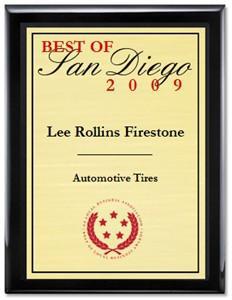 Lee Rollins Firestone has been selected for the 2009 Best of San Diego Award in the Automotive Tires category by the US Commerce Association