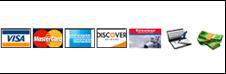 We accept Visa, MasterCard, American Express, Discover, Firestone Card, checks, and cash.
