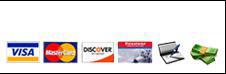 We accept Visa, MasterCard, Discover, Firestone Card, checks, and cash.