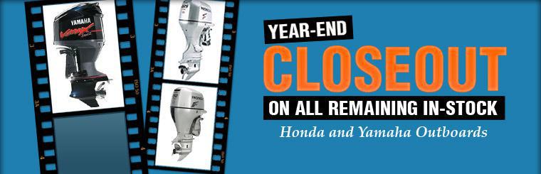 Year-End Closeout on All Remaining In-Stock Honda and Yamaha Outboards