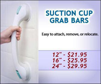 Suction Cup Grab Bars: Easy to attach, remove, or relocate. 12 inch: $21.95! 16 inch: $25.95! 24 inch: $29.95!
