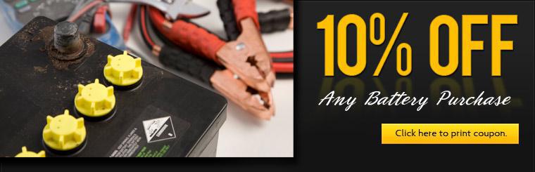 Take $10 off any battery purchase.
