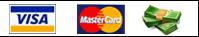 We accept Visa, masterCard, and cash.
