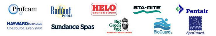 We carry ProTeam, Radiant Pools, Helo, Sta-Rite, Pentair, Hayward, Sundance Spas, Big BiGuard, SpaGuard, and Eco Select products. We are affiliated with NESPA and the APSP. We are recognized by Energy Star, Consumers Digest, Good Housekeeping, and NSF.