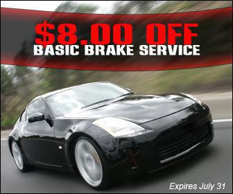 $8.00 off basic brake service.
