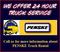 We offer 24 hour truck service. Call us for more information about Penske Truck Rental!