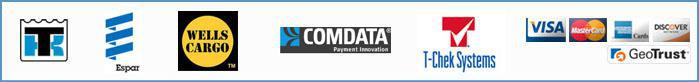 We carry Thermo King, Espar, Wells Cargo, Comdata, and T-Chek products. We accept Visa, Mastercard, American Express, and Discover.