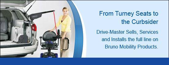 From Turney Seats to the Curbsider. Drive-Master Sells Services and Installs the full line on Bruno Mobility Products.
