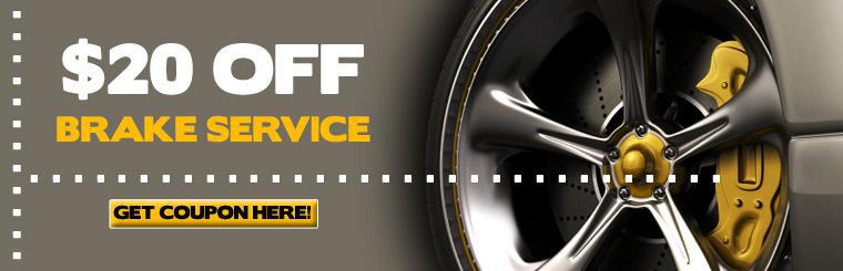 Take $20 off your next brake service.
