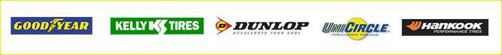 We carry Goodyear, Kelly, Dunlop, UniCircle, and Hankook products.