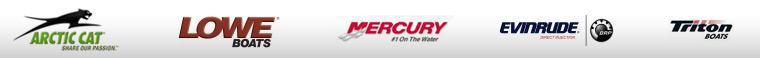 We carry Arctic Cat, Lowe, Mercury, Evinrude, and Triton products.