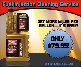 Fuel injection cleaning service: get more miles per gallon-It's easy! Only $79.95! Offer ends Feb. 28.