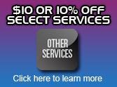 $10 or 10% off select services. Click here to learn more.